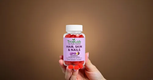 Vista 5 de Gomitas para el cabello, piel y uñas, gomitas para el crecimiento del cabello con 6000 mcg de biotina, sabor a maracuyá, vitaminas A, C, D, E