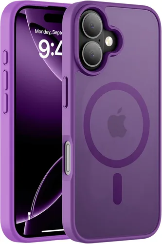 Vista 38 de Hualele - Funda magnética para iPhone 13 Pro, compatible con MagSafe, grado militar, a prueba de caídas, translúcida mate, parte trasera dura, borde