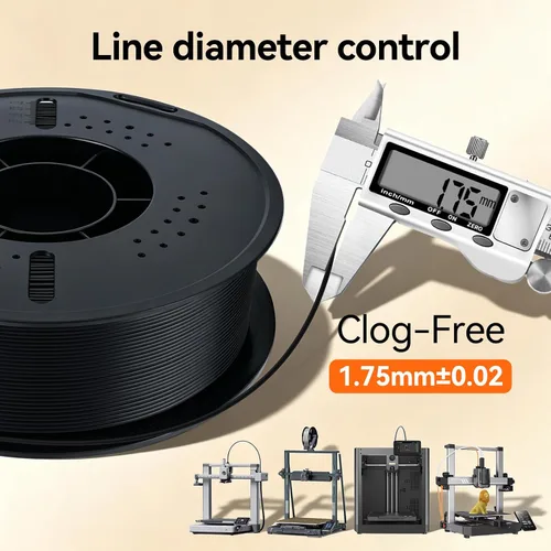 Vista 4 de Kingroon Filamento de impresora 3D PLA Plus (PLA+), 10 rollos, precisión dimensional +/- 0.001 in, carrete de 22 libras (22 libras), 0.069 in, negro