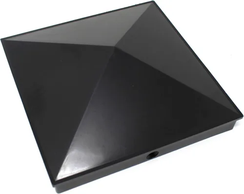 Vista 3 de Pirámide de plástico negro con agujeros preperforados (1) de 8 x 8 pulgadas (7.874 in x 7.874 in)