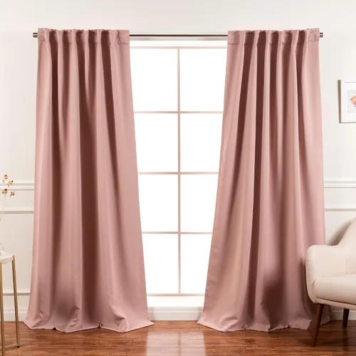 Vista 29 de Best Home Fashion Paneles de cortinas opacas de alta calidad, con aislamiento térmico sólido, cortinas opacas para tratamiento de ventanas