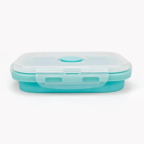 Vista 7 de CCyanzi Contenedores plegables de almacenamiento de alimentos de 3 piezas con tapas, contenedor de almuerzo de silicona, apto para microondas