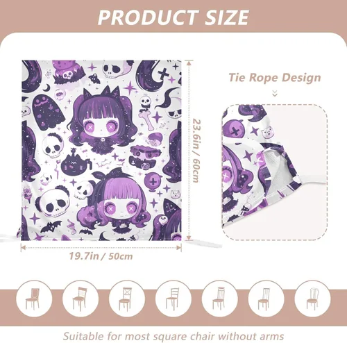 Vista 2 de Juego de 2 fundas para silla de escritorio para dormitorio, extraíbles para taburetes de aula, fundas para sillas de comedor, 2 piezas, decoración