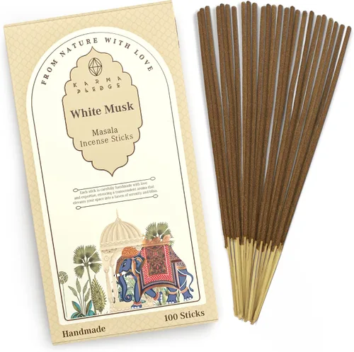 Vista 15 de Bakhoor - Varitas de incienso orgánicas sumergidas a mano, 100 varillas con hierbas naturales e ingredientes aromáticos, tiempo de combustión de 45