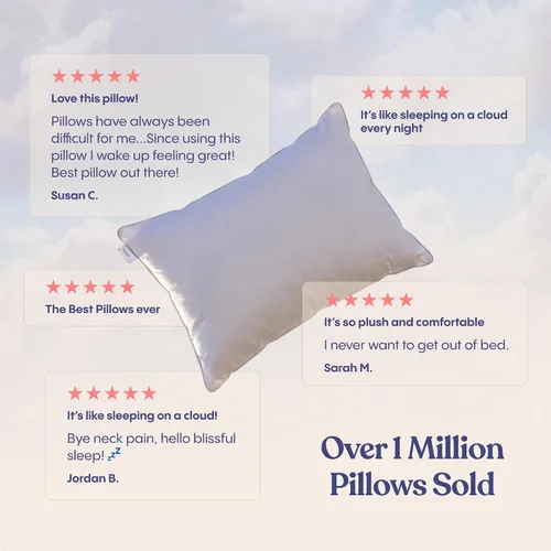 Vista 4 de FluffCo Juego de 2 almohadas alternativas de plumón tamaño King, almohadas de cama King para dormir, fabricadas en Estados Unidos, superficie