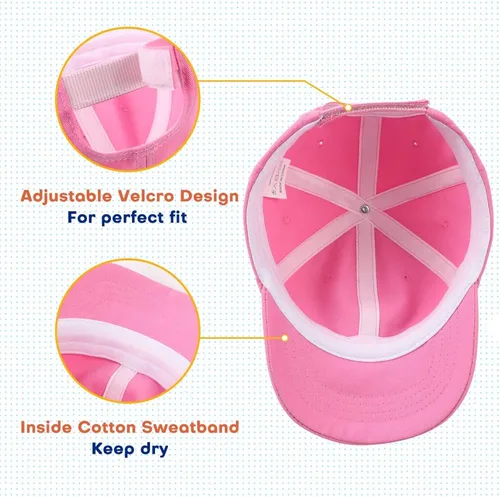Vista 104 de Peecabe Gorra de béisbol para niños pequeños, unisex, de algodón, ajustable, para bebés, niños, gorra de béisbol para niñas de 1 a 5 años