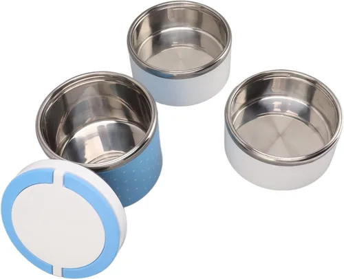 Vista 7 de Tarro de comida aislado al vacío para comida caliente, de triple capa, reutilizable, de acero inoxidable, a prueba de fugas, almacenamiento