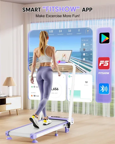 Vista 8 de Walking Pad with 10% Incline & Handle Bar, Low Noise Walking Pad Treadmill for Home Small, Rayspace 3.5HP Treadmill with Incline, 4 in 1 Portable