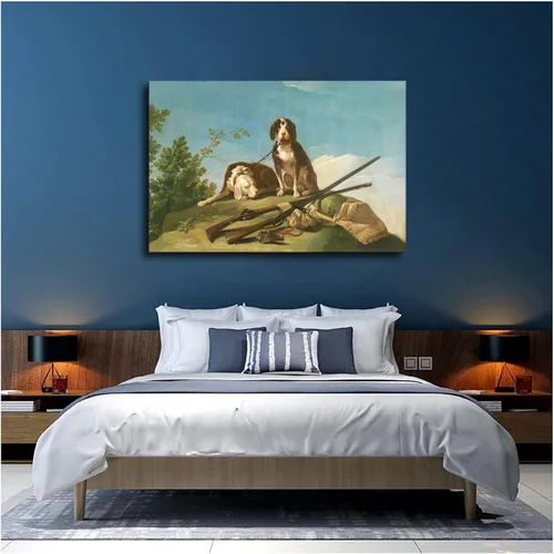 Vista 3 de Francesco De Goya - Póster de perro con correa para pared, decoración de pared para el hogar, pasillo, dormitorio, sala de estar