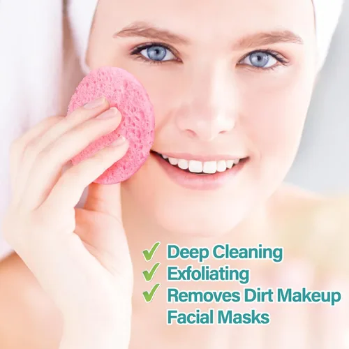 Vista 7 de 50 esponjas faciales comprimidas para esteticistas, esponjas cosméticas naturales de spa para limpieza facial, mascarilla exfoliante, eliminación