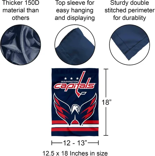Vista 3 de Bandera de jardín de doble cara de Washington Capitals