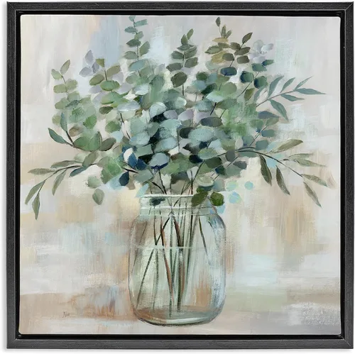 Vista 14 de [Usado] 'Arreglo calmante de hierbas de eucalipto' Arte Giclée enmarcado Stupell Industries Blanco, 12 x 12 pulgadas, fácil de colgar