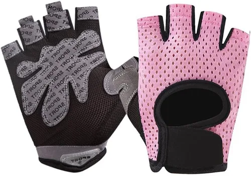 Vista 12 de INOGIH Guantes de gimnasio ligeros y transpirables sin dedos para mujer, guantes de entrenamiento para ejercicio y crossfit