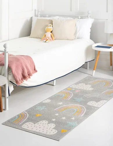Vista 11 de Unique Loom Whimsy Collection - Alfombra rectangular de 2 pies 2 pulgadas x 2 pies 11 pulgadas, gris/marfil