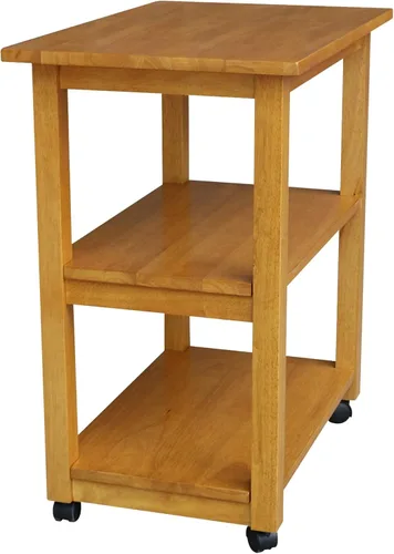 Vista 3 de International Concepts - Carrito mediano para microondas, color roble MEDIUM OAK