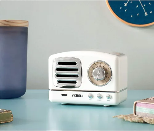 Vista 5 de Victrola Lily Mini estéreo Bluetooth (VS-170) Blanco 3.75 x 2.13 x 2.75 pulgadas