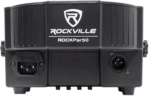 Vista 4 de (2) Rockville RockPAR50 LED RGB Par Can Wash Light + Paquete de doble soporte con (1) cable de iluminación DMX Rockville RDX3M25 de 25 pies y 3