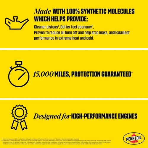 Vista 4 de Aceite de motor completamente sintético Platinum Full Synthetic 5W-30 de Pennzoil (1 unidad, 5 cuartos de galón)