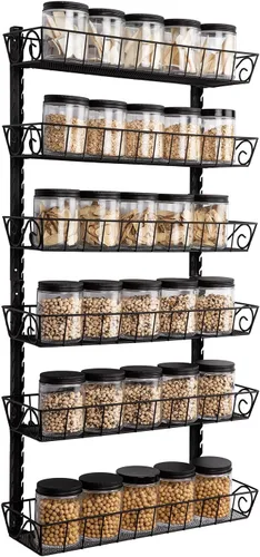 Vista 10 de SWOMMOLY Organizador Estante de Especias de Pared Ajustable, 12 Niveles de Doble Uso (Multiuso) Estante Colgante de Especias para Almacenamiento