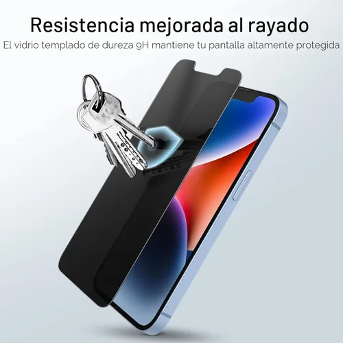 Vista 6 de JETech Protector de pantalla de privacidad para iPhone 14 Plus de 6.7 pulgadas, película de vidrio templado antiespía, 2