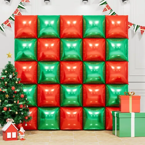 Vista 22 de Globos cuadrados metálicos dorados y negros de doble cara para pared, globos de aluminio cromado de 19 pulgadas, kit de arco de túnel para despedida