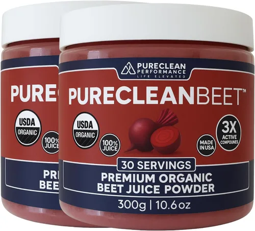 Vista 9 de PureClean Beet - Jugo de remolacha en polvo de alta calidad, 100% orgánico, soporte de óxido nítrico para una circulación, resistencia y energía