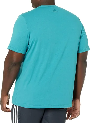 Vista 2 de adidas Camiseta básica para hombre con logotipo bordado lineal T