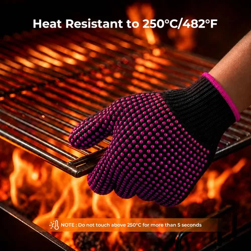 Vista 2 de HTVRONT Guantes resistentes al calor para sublimación - 2 piezas de guantes resistentes al calor para sublimación con protuberancias de silicona