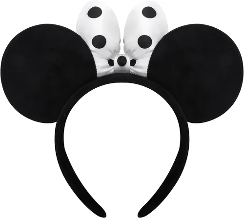 Vista 5 de ODOCARE Handmade Mouse Ears Headband for Women and Ladies, Polka Dot Bow Mini Ears Costume Accessories