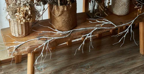 Vista 5 de Birchlitland Guirnalda de abedul iluminada con 48 luces LED de hadas para manto durante todo el año