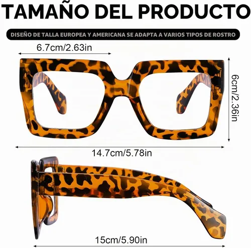 Vista 7 de JATEBI 3 piezas de gafas de luz azul de gran tamaño para mujer marcos