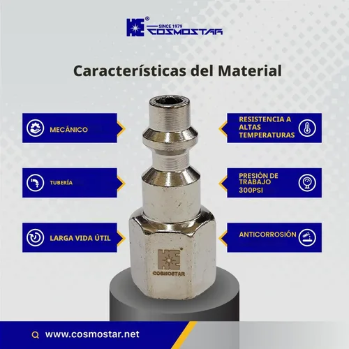 Vista 6 de COSMOSTAR Industries - Enchufe de aire MNPT de acero de 1/4 pulgadas, enchufe de 1/4 de pulgada y conector NPT de 1/4 pulgadas con sellador
