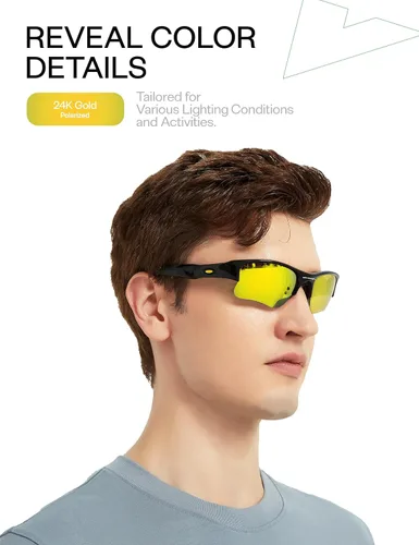 Vista 5 de Mryok Lentes de repuesto para Ray-Ban Meta RW4008 de 2.087 in / Gen 2 Espejo de oro de 24 quilates