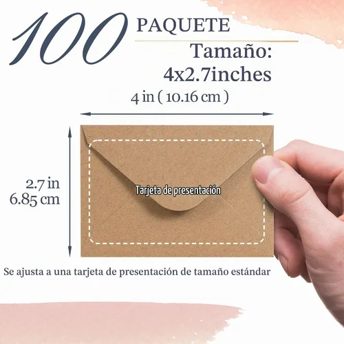 Vista 4 de MATICAN Mini sobres de papel kraft marrón – 100 unidades, 4 x 2.7 pulgadas, perfectos para tarjetas de regalo, bodas, negocios, cumpleaños