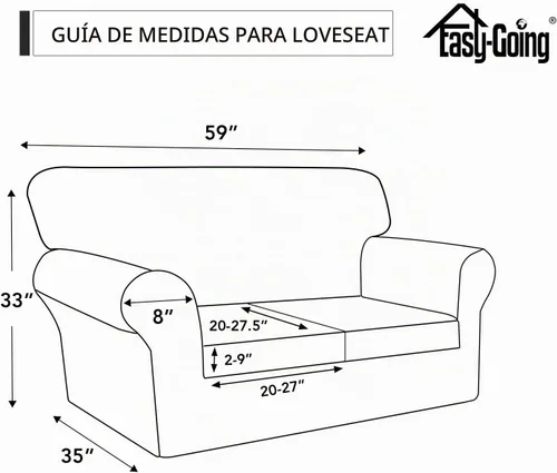Vista 7 de Easy-Going Funda de sofá suave y elástica de 3 piezas para perros, funda de sofá lavable para sofá de 2 cojines separados, protector elástico