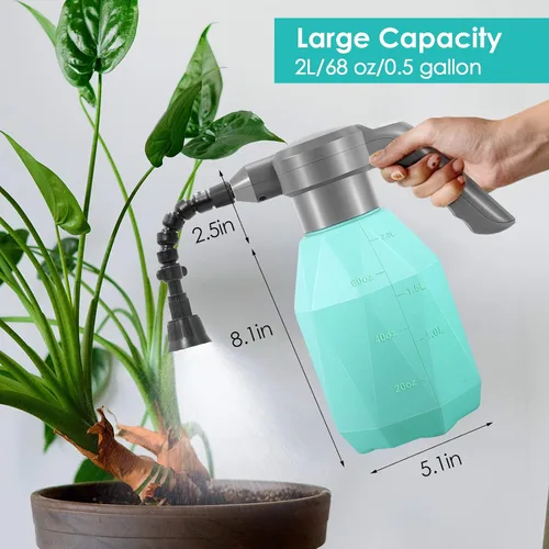 Vista 4 de SideKing Botella pulverizadora eléctrica de 0.5 galones para plantas de interior/exterior, regadera automática de 2 litros, rociador de batería 0.5