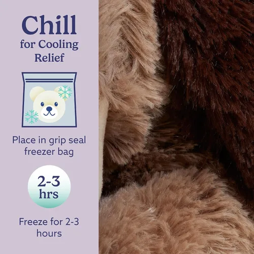 Vista 5 de warmies Animales de peluche con peso y aptos para microondas, perro marrón, peluche térmico para calidez y comodidad, lindos juguetes de felpa suave
