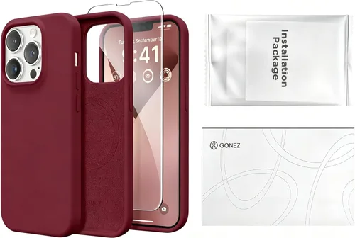 Vista 55 de GONEZ Funda magnética para iPhone 14, compatible con Magsafe, con protector de pantalla + protector de cámara, forro de microfibra antiarañazos
