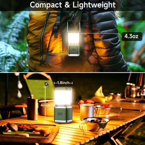 Vista 5 de Farol de Campamento Paquete de 2 Faroles para Cortes de Energía, Luces LED de Campamento para Colgar en Tiendas, Lámpara de Tienda de Campaña con 20