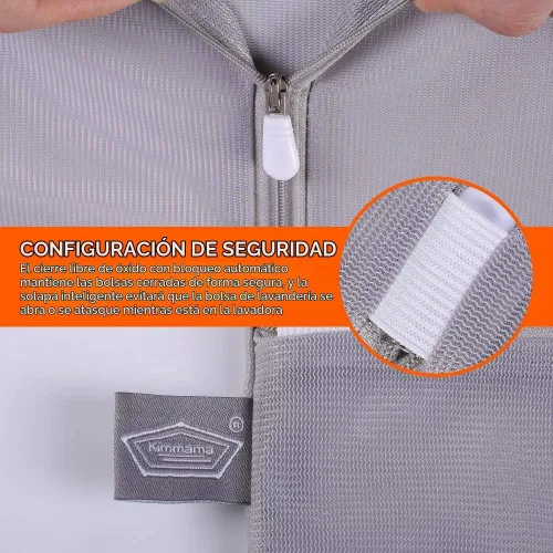 Vista 2 de Bolsa de lencería para lavar delicados, bolsas grises para ropa delicada, 5