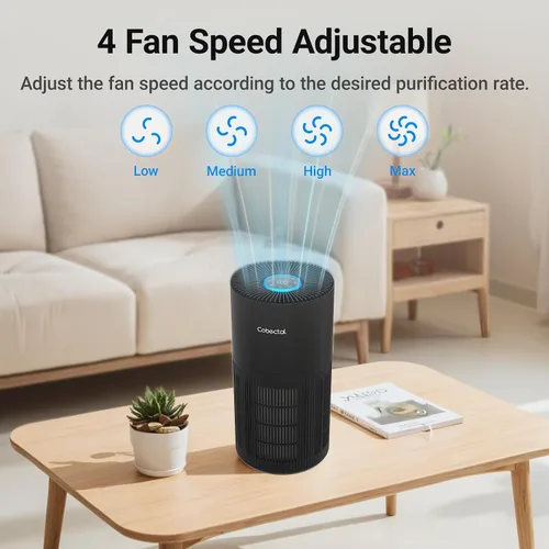 Vista 7 de Purificadores de aire para habitaciones grandes del hogar, filtro de aire Cobectal con filtro 3 en 1 que cubre hasta 1650 pies cuadrados, sensor