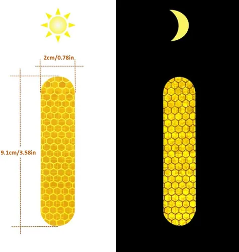 Vista 2 de 20 calcomanías reflectantes universales autoadhesivas nocturnas para scooter eléctrico, tira de advertencia impermeable para accesorios