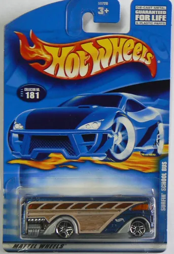 Vista 2 de Hot Wheels 2001 Surfin' School Bus Col. #181 AZUL Escala 1:64