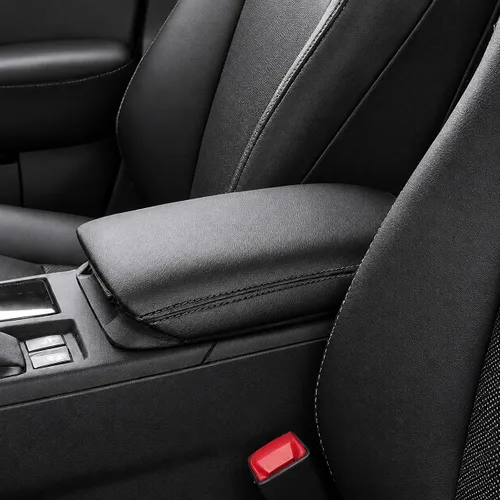 Vista 118 de Great-luck Funda de cuero para consola central, almohadilla para reposabrazos, accesorios de cubierta de caja (costuras rojas) para BMW X1 2023 2024