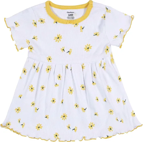 Vista 2 de Gerber Paquete de 2 vestidos de algodón de manga corta para bebés y niñas pequeñas