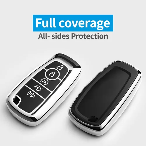 Vista 3 de Tukellen Funda para llavero Ford de alta calidad, suave, de protección completa, compatible con Ford Explorer, Mustang Fusion Escape F150 F250 F350