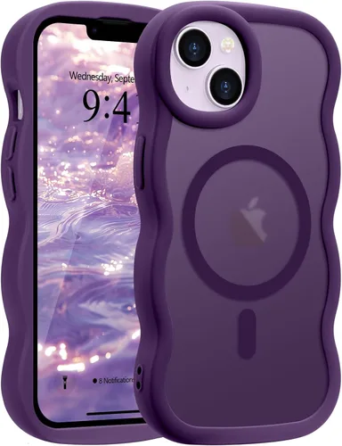 Vista 28 de Pepmune - Funda para iPhone 12 Pro Max con marco ondulado y estructura rígida, color mate claro, cubierta trasera unisex, compatible con Magsafe