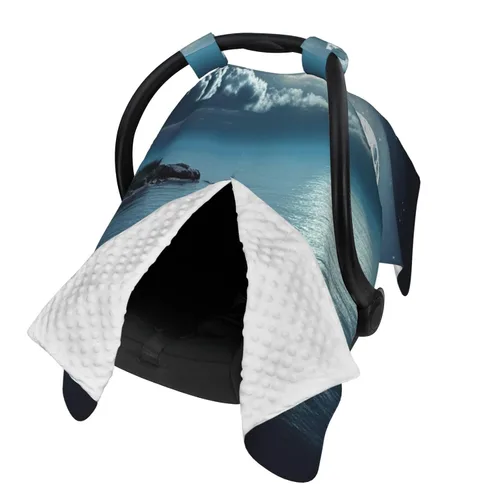 Vista 2 de Cubierta de toldo para asiento de automóvil para bebé, suave y transpirable, fundas de lactancia materna, multiuso, cochecito de bebé, regalo