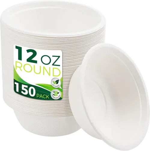 Vista 12 de 4 onzas Tazones de papel desechables [Paquete de 100], tazas de papel pequeñas/mini resistentes, perfectas para salsa para mojar, degustación