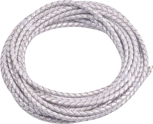 Vista 57 de 2 yardas 8.0mm Cordón redondo de cuero trenzado auténtico marrón antiguo para corbata de bolo
